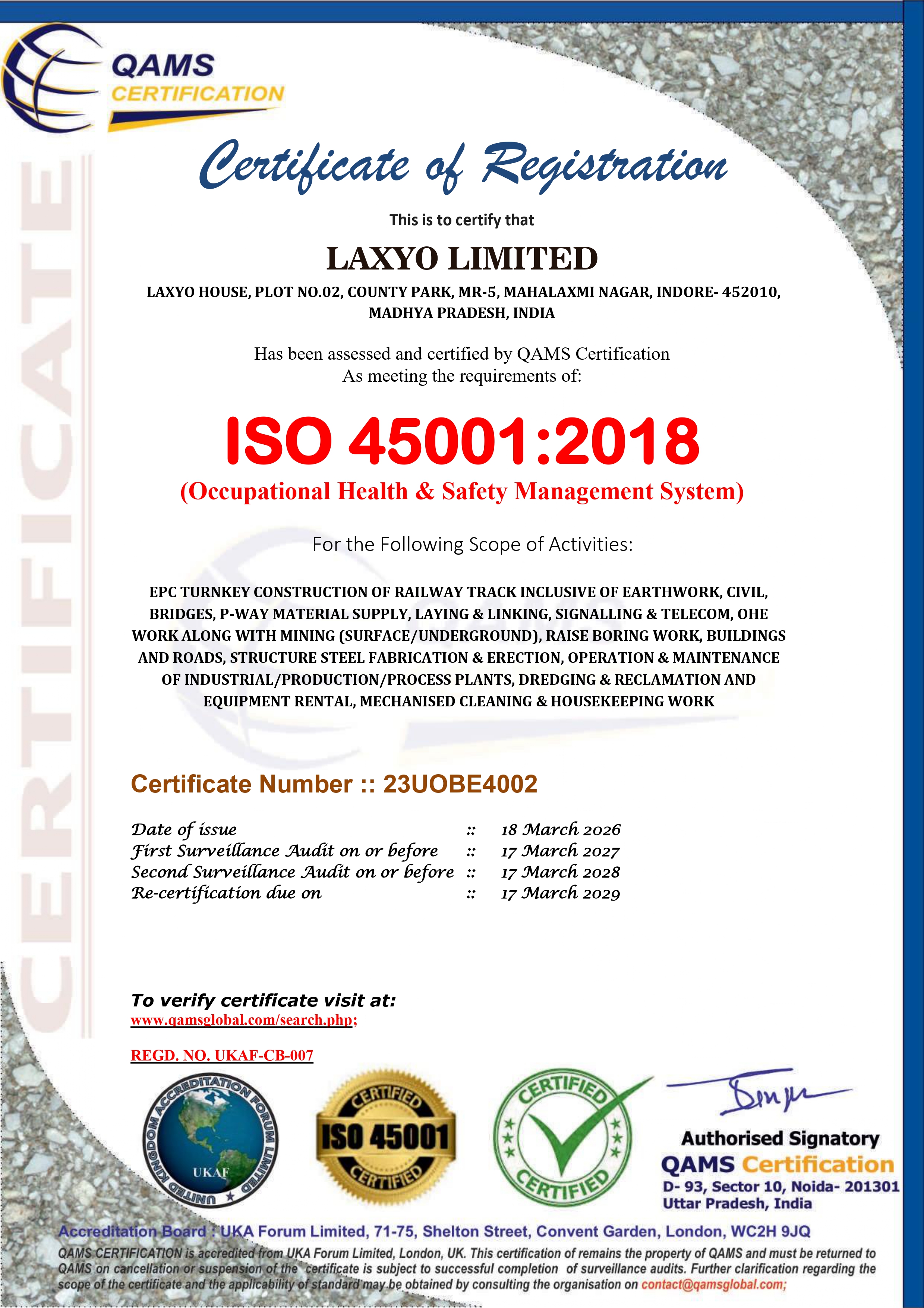LAXYO-LIMITED-OHSAS-45001-CERTIFICATE